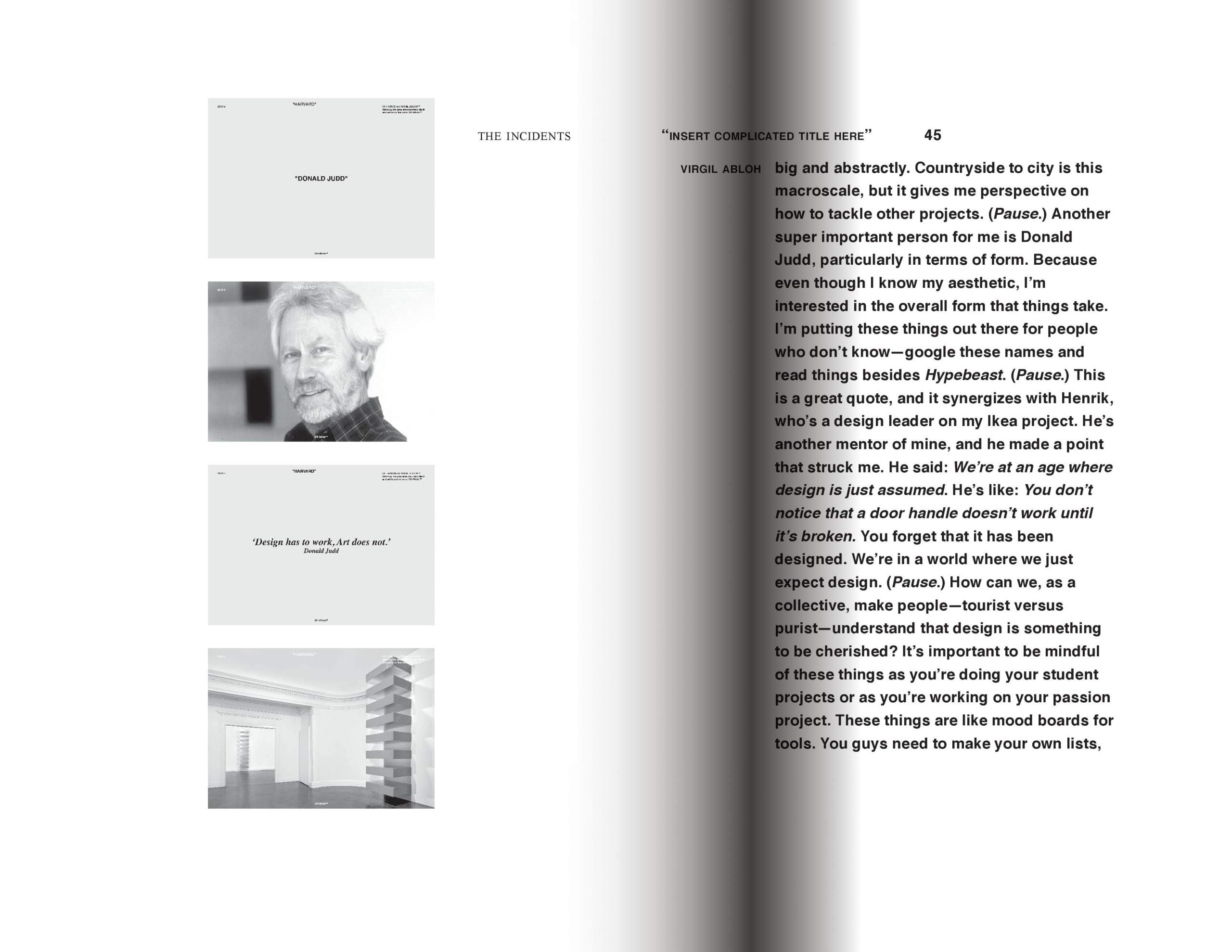 virgil abloh on X: “insert complicated title here” c/o @HarvardGSD now  published in japanese  / X