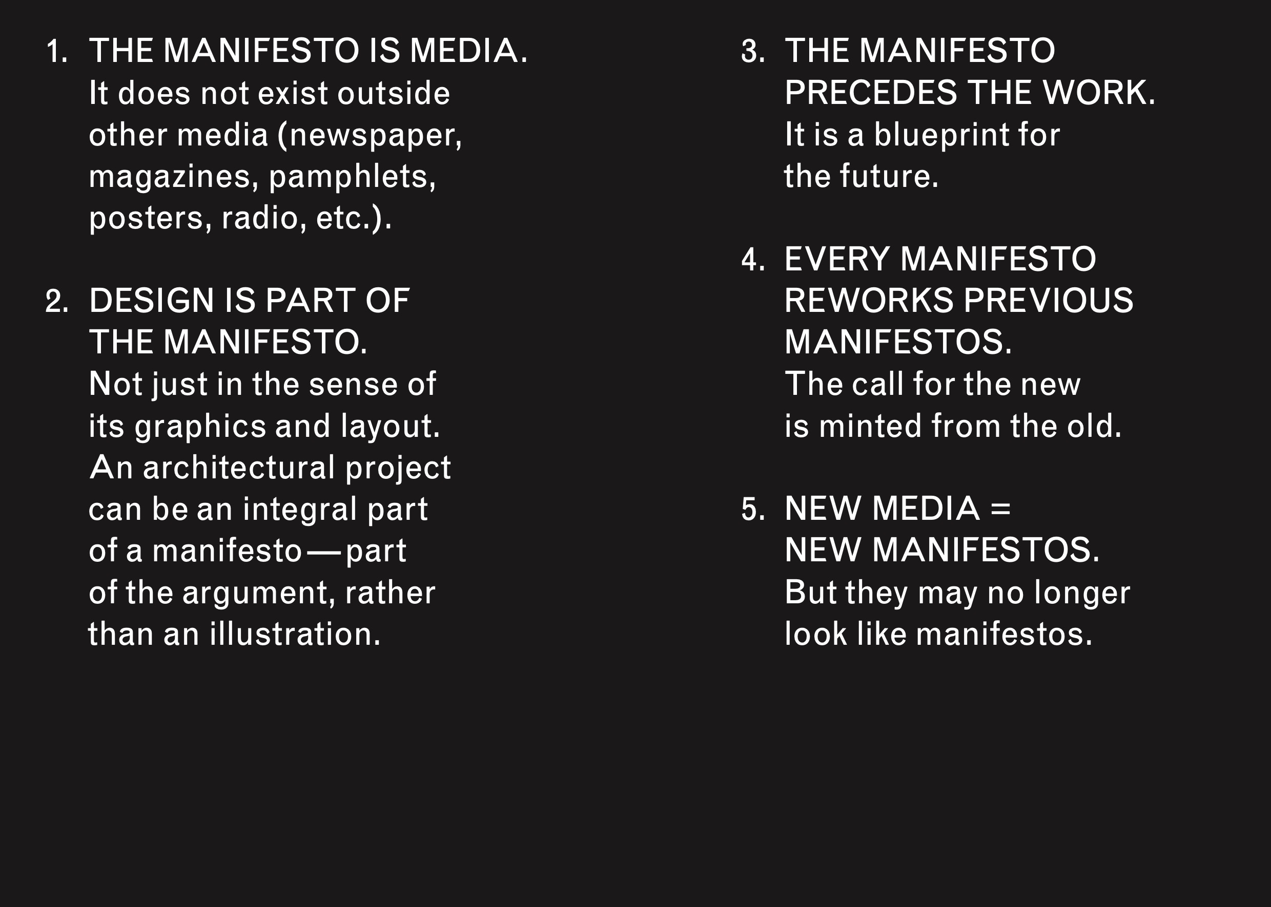 Manifesto Architecture