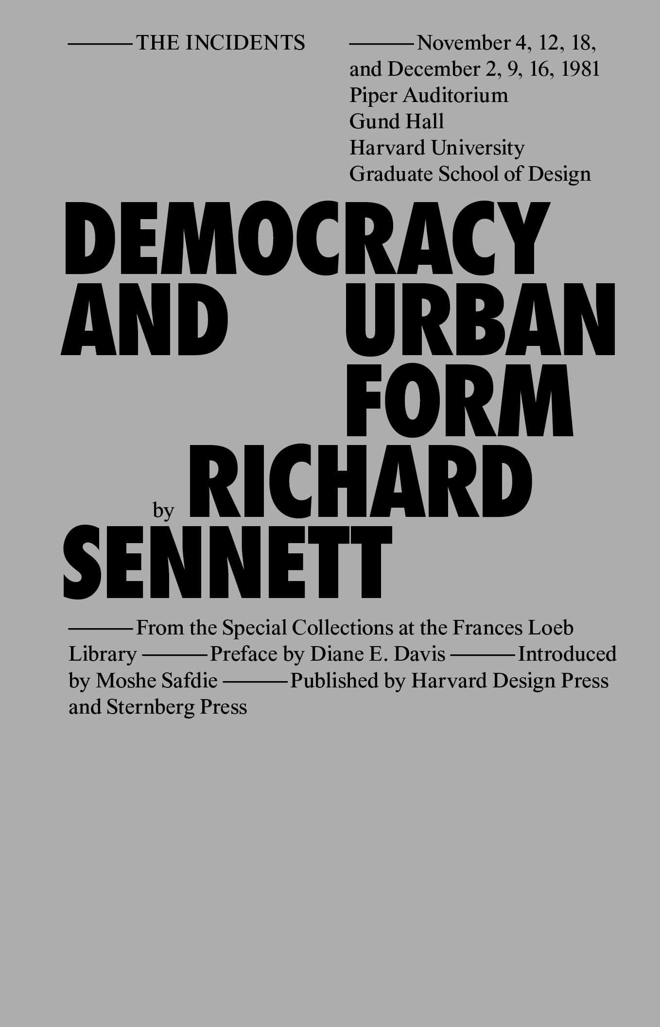 Democracy and Urban Form – Sternberg Press